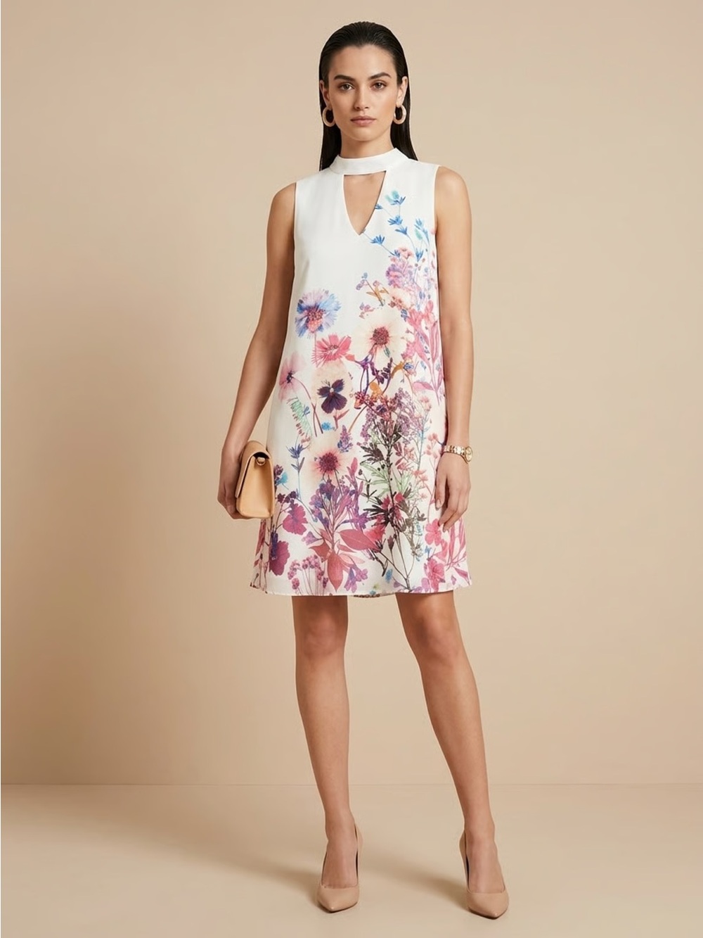 JELLA COUTURE | Floral Sleeveless Mini Dress Sz L
